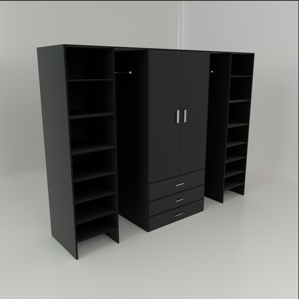 Large Black Wooden Wardrobe preview image 3